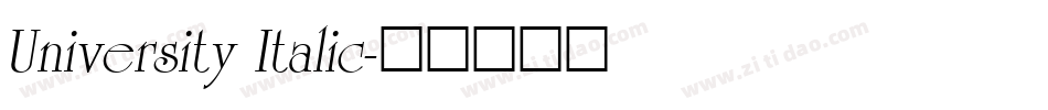 University Italic字体转换